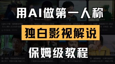 用AI做第一人称独白影视解说,手把手教学,保姆级教程-誉聚网赚