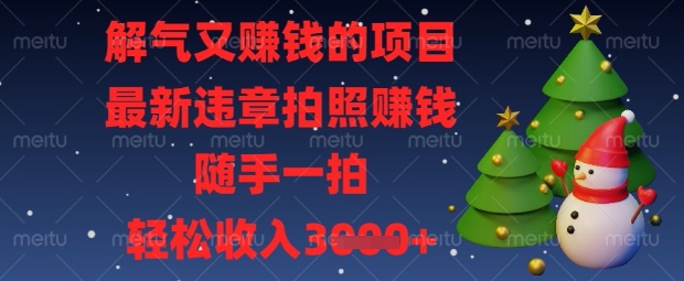 解气又挣钱的项目,最新违章拍照挣钱,随手一拍,轻松收入数张【揭秘】-誉聚网赚